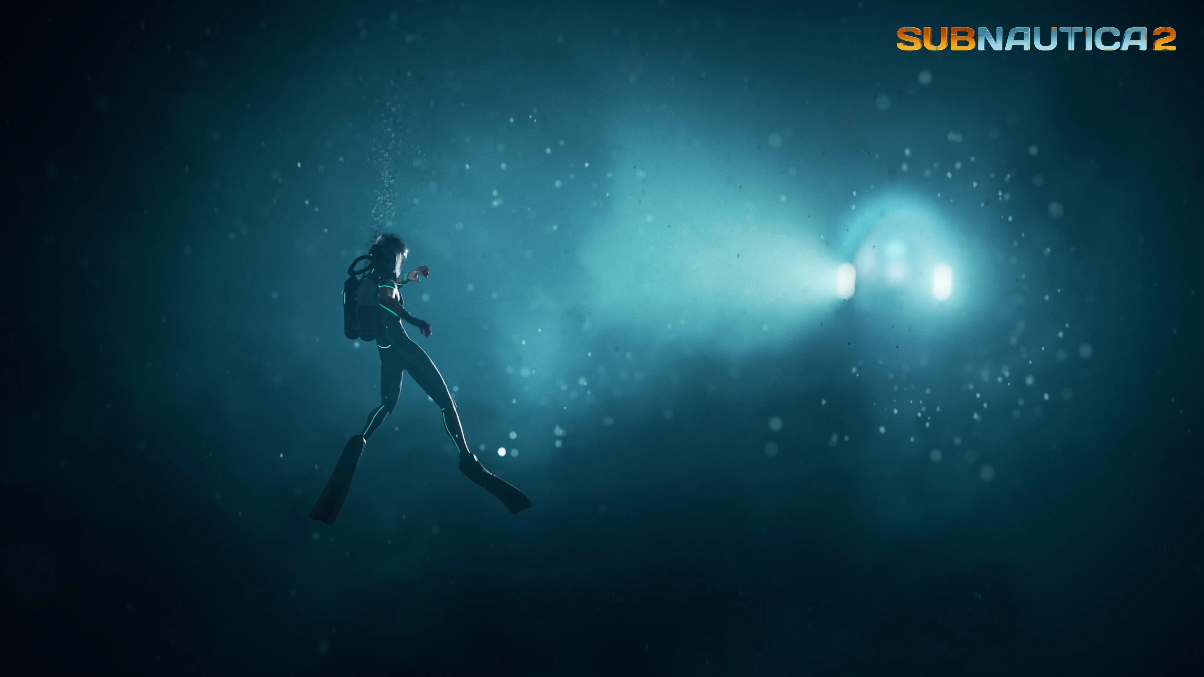 Lead deposits on the sandy ocean floor in Subnautica 2